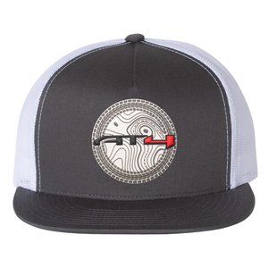 AT4 3D YP Snapback Flat Bill Trucker Hat- Charcoal/ White